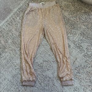 Sparkly Sequin Pants S cream/gold Mustard Seed